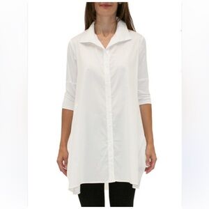Stella Carakasi White Tiburon Lagenlook Tunic in White Size Large